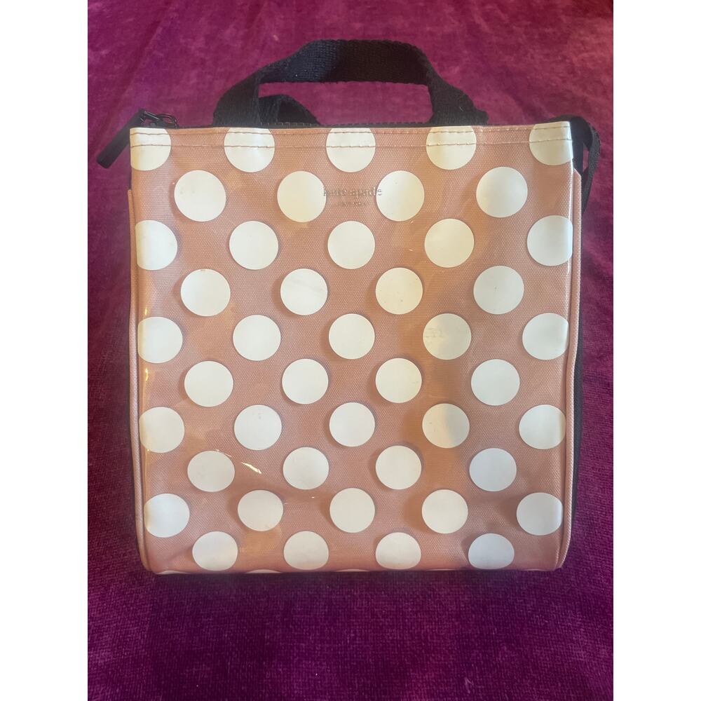 KATE SPADE Jumbo Polka Dot Insulated Lunch Tote WORK OFFICE TRAVEL PREPPY Bag - Picture 3 of 8